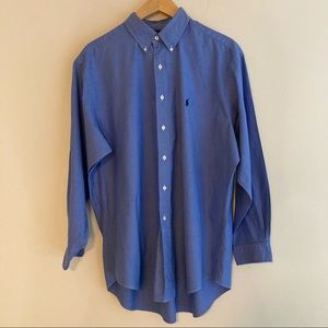 Ralph Lauren Yarmouth Cotton Blue Button Down Men's Oxford Shirt 17 - 34, EUC